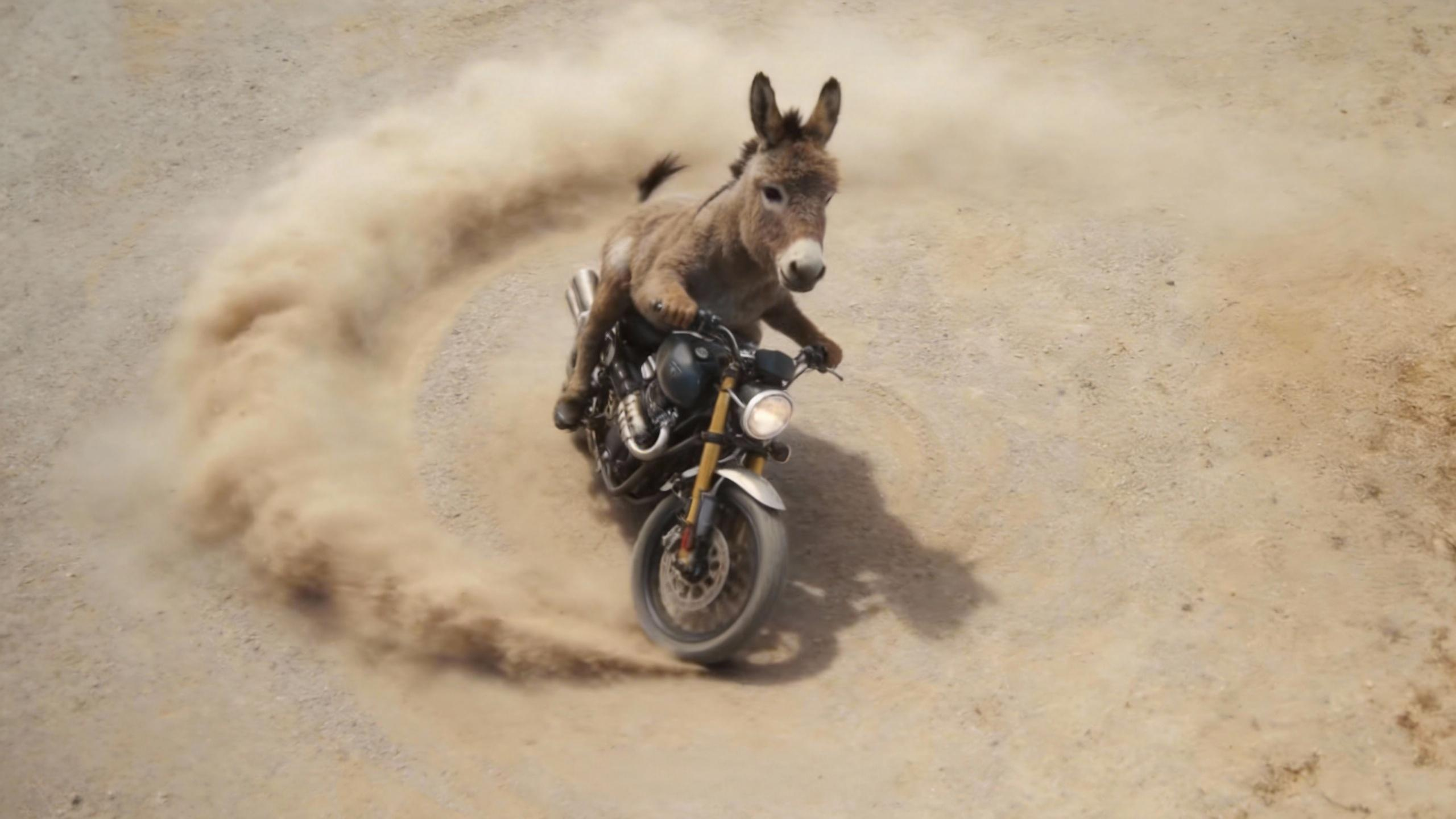 Donkey on motorcycle 1