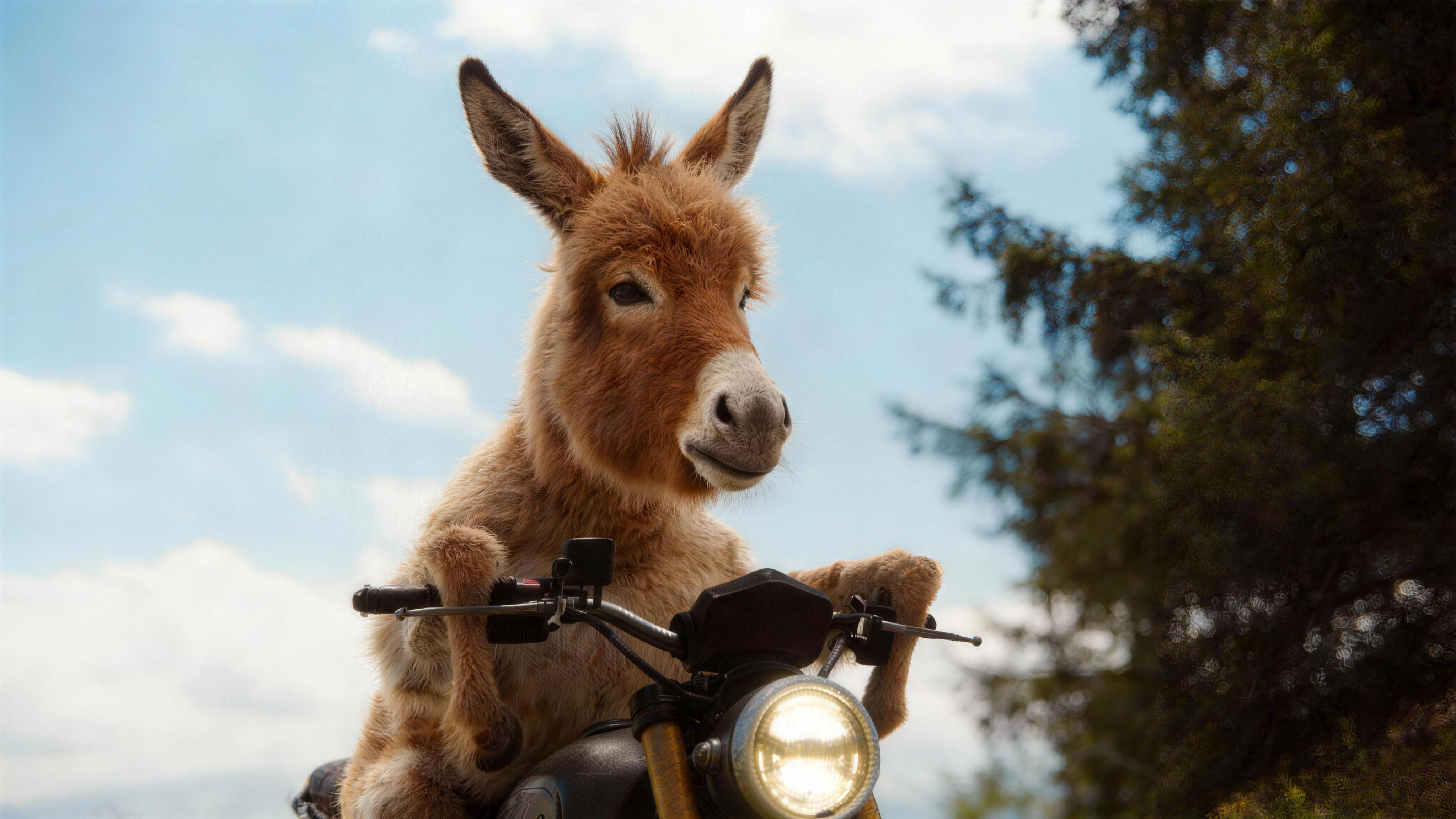 Donkey on motorcycle 2